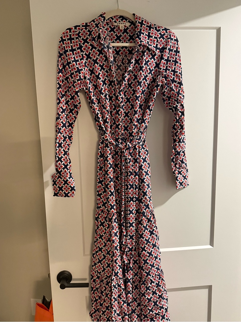 Boden Floral-Print Long Sleeve Midi Dress - Picture 2 of 2